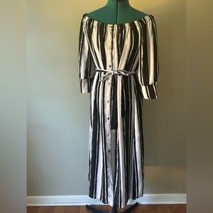 Black and white striped dress or cover up